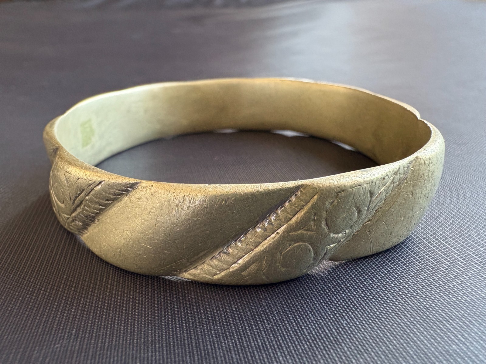 Antique Handmade Bronze Bracelet Old Berber Moroccan Bangle Tribal Ethnic Cuff