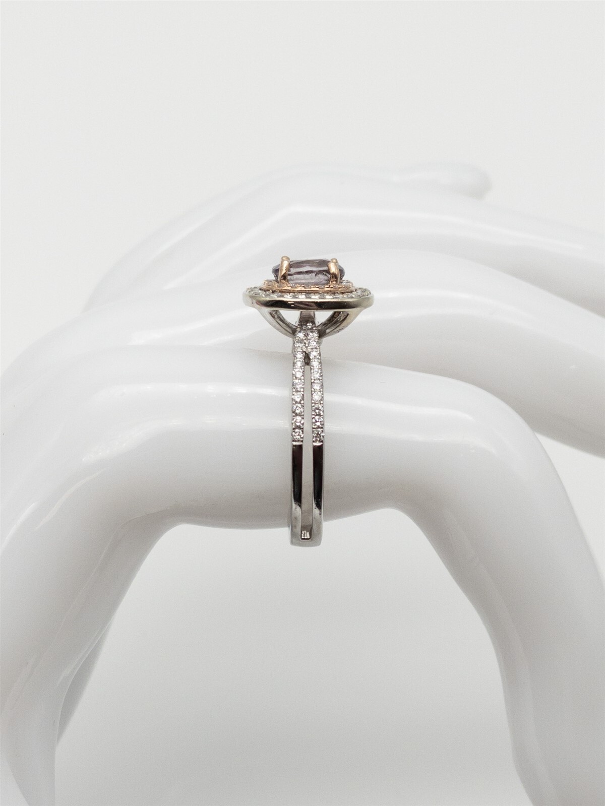 $6000 2.25ct No Heat Purple Pink Sapphire VS G Diamond 14k White Gold HALO Ring