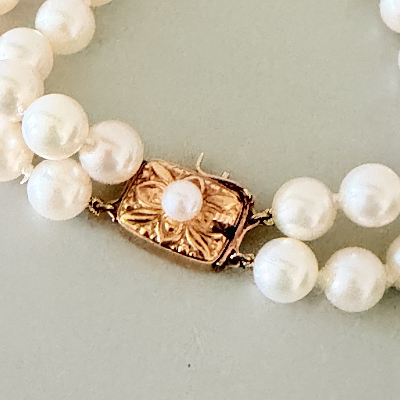 VTG Mikimoto 18K Gold Double Strand Akoya Pearl Bracelet Excellent Condition