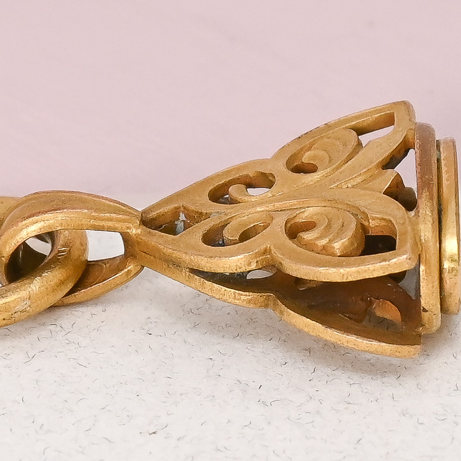 Antique Victorian Oversized Bail Foliate Yellow Gold Filled Fob Charm Pendant