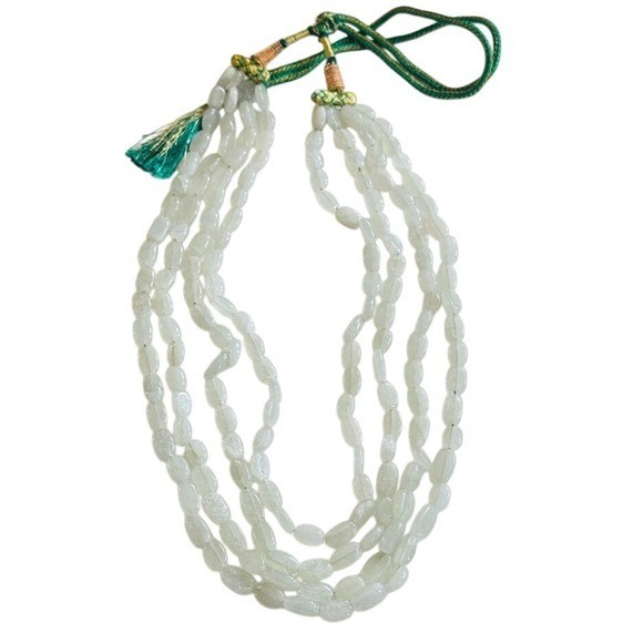 Green Beryl Necklace VtG Genuine Beaded multi strand Natural nugget beads 36″
