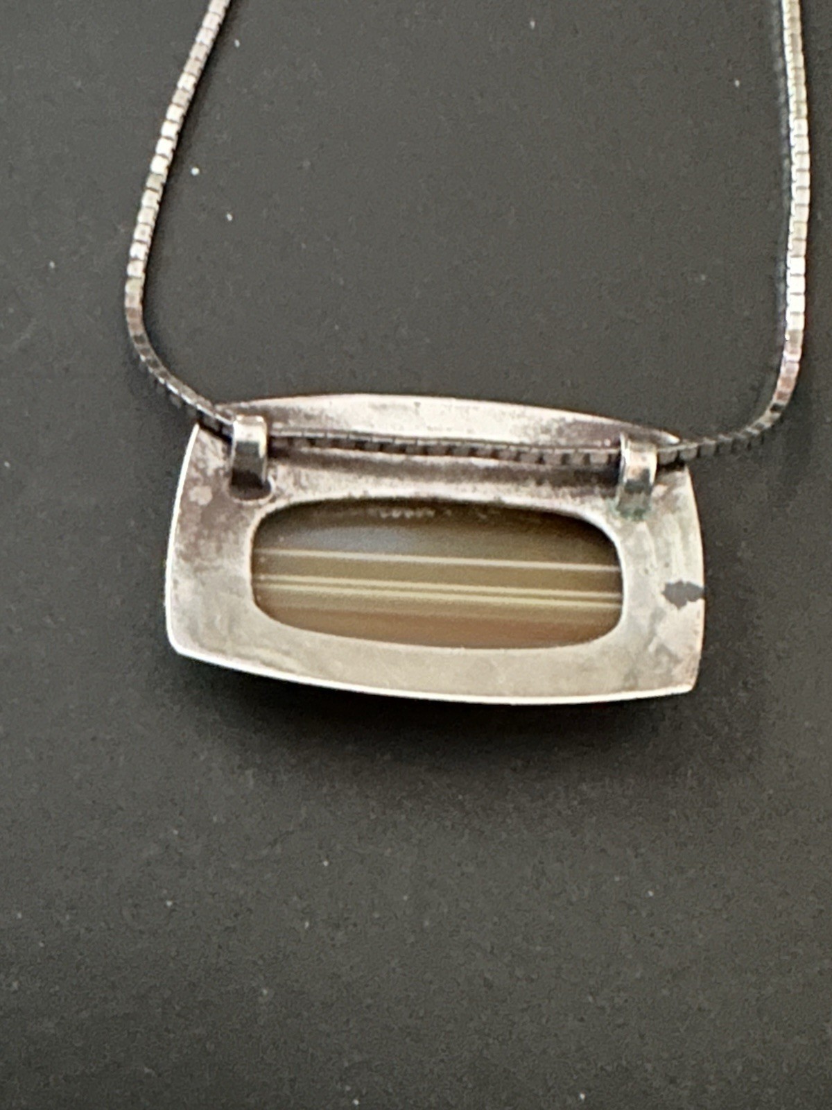 VTG PAOLO ROMEO Designer STERLING SILVER Snake Chain Necklace/Pendant 16″