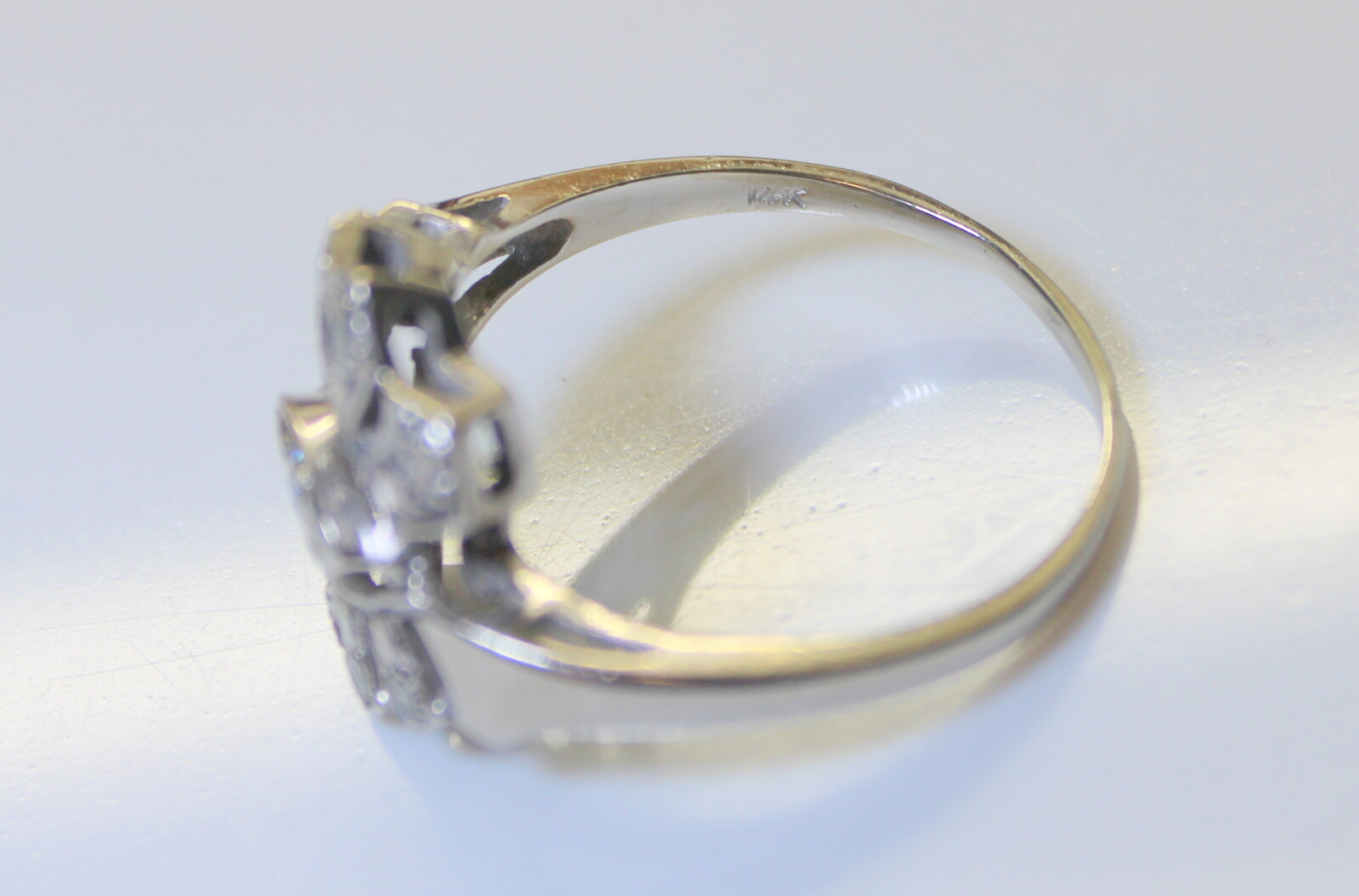 Gorgeous Antique 14K White Gold .20Ct(1/5CTW) Diamond Cocktail Ring, Circa:1920s