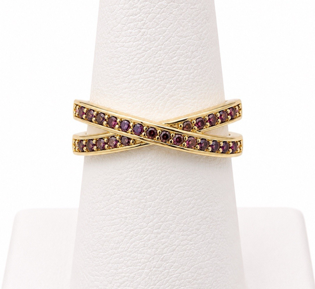 Vtg Gold Plated Genuine Gemstone 6 Ring Lot Topaz Sapphire Ruby Amethyst Garnet