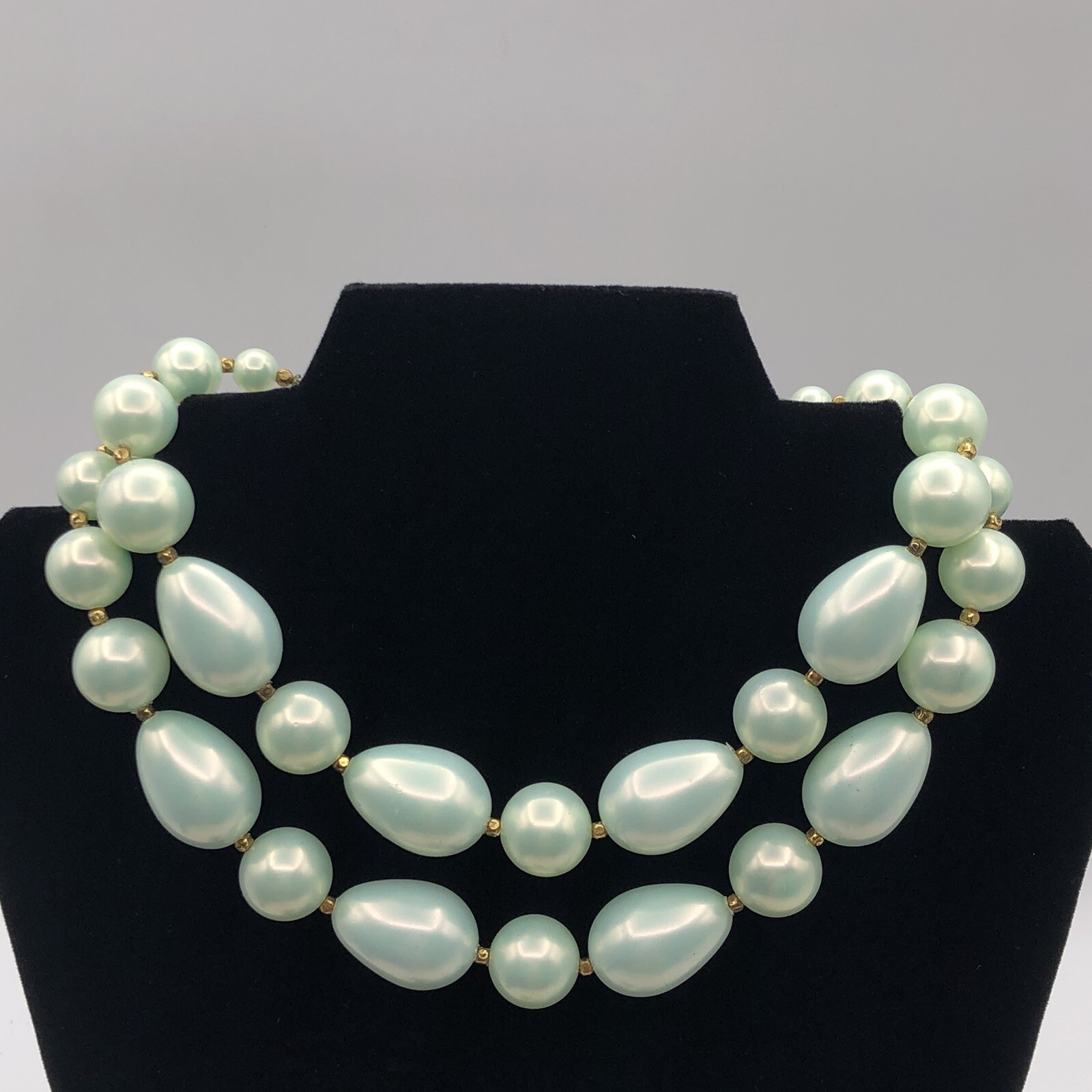Vintage 1960’s Sea Mist Choker Earrings And Brooch Costume Jewelry Set