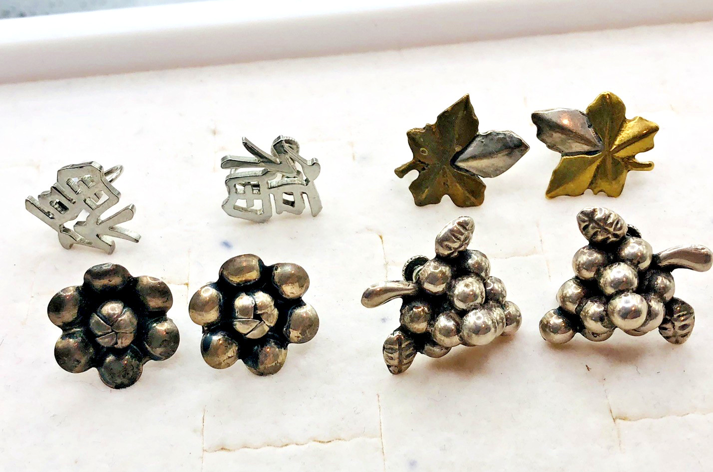 15 Pairs Vintage Sterling Silver Earrings 10 for Pierced Ears, 5 Other 64 Grams.