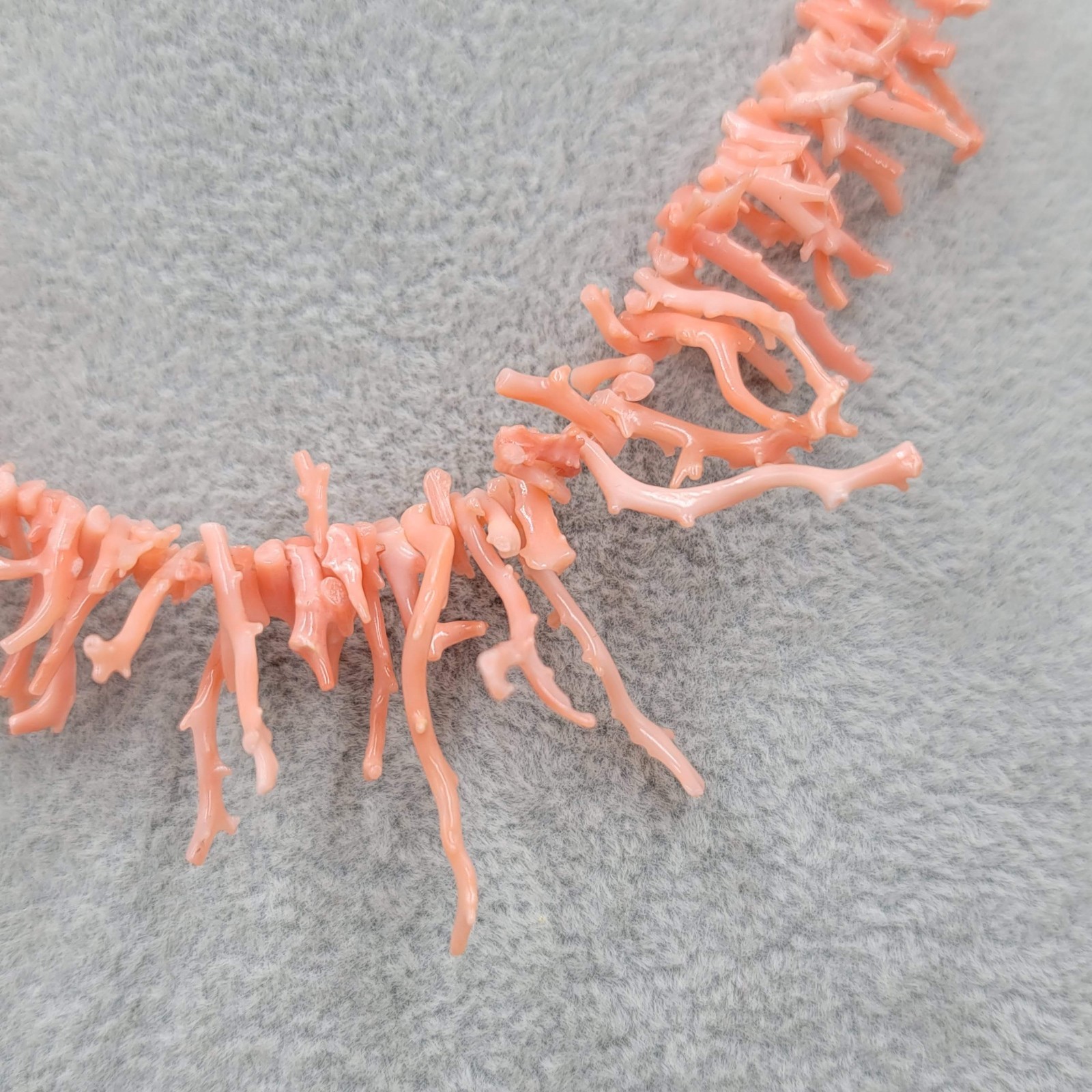 Vtg Angel Skin Branch Coral Necklace Natural Salmon Orange Pink Graduated 16”