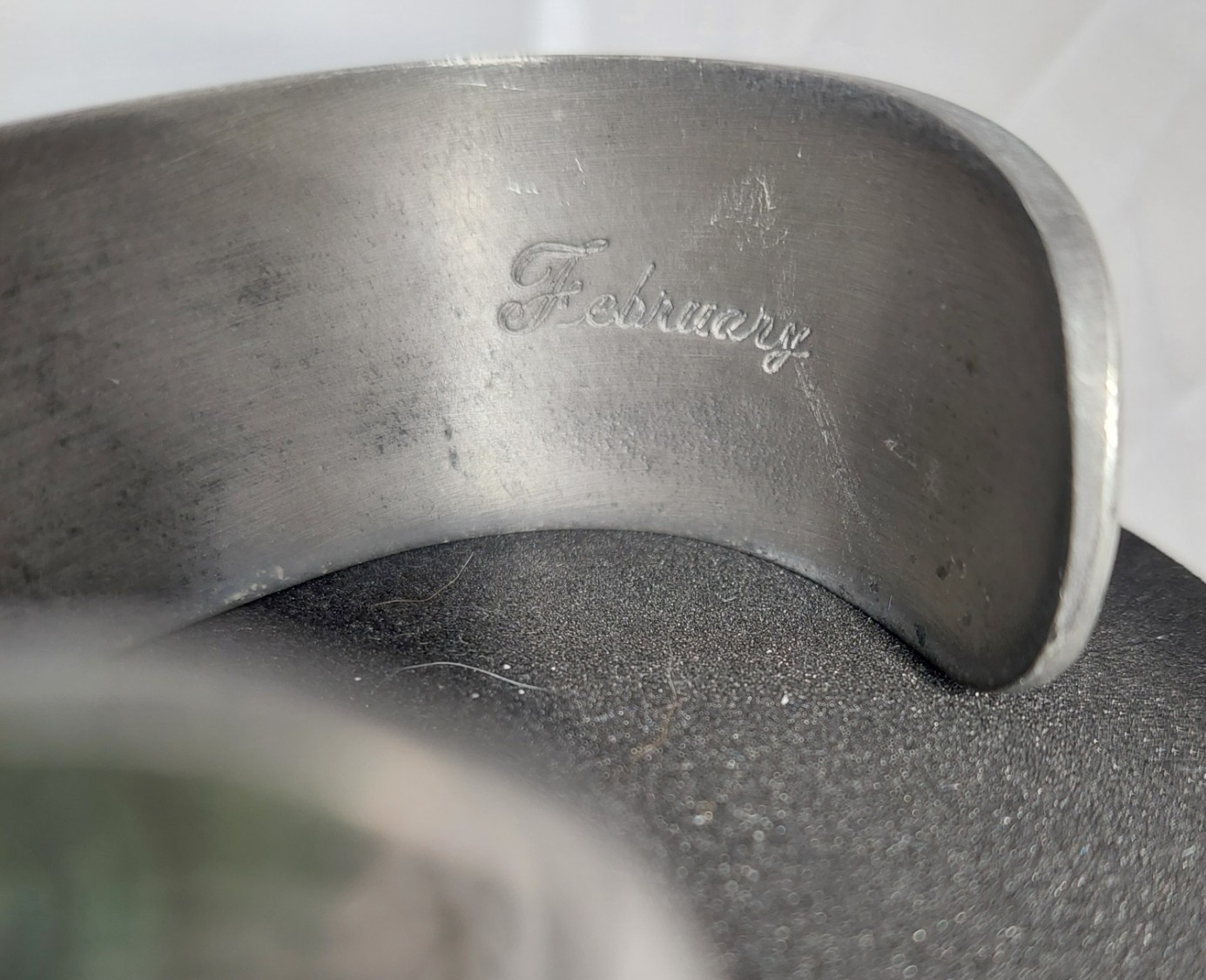 5 Vintage Pewter Birth Month by Flower Cuff Bracelets, Salisbury Pewter