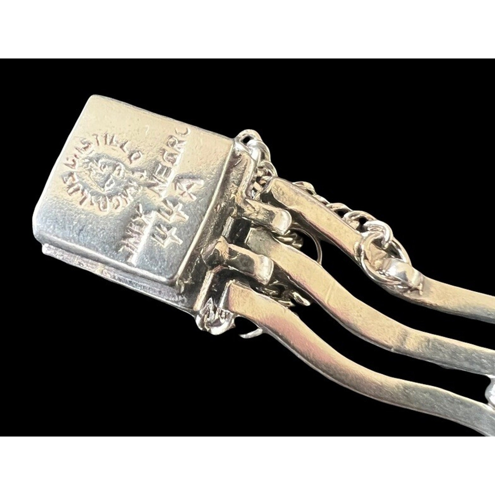 Los Castillo Taxco Mexico Sterling Silver Onyx Onix Negro Pisces Bracelet