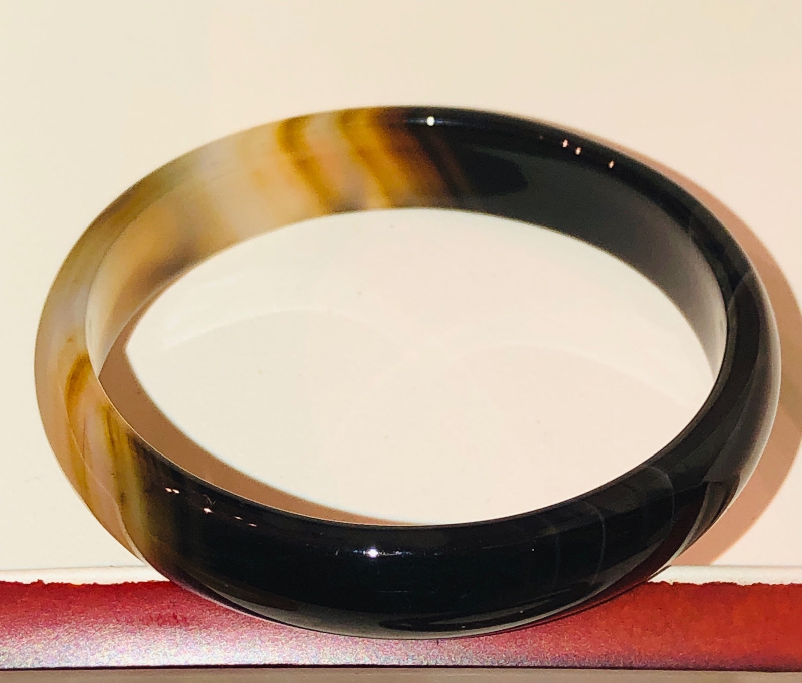 Natural Banded Agate Bangle Bracelet Hand-Carved For Baby Child Small Adult