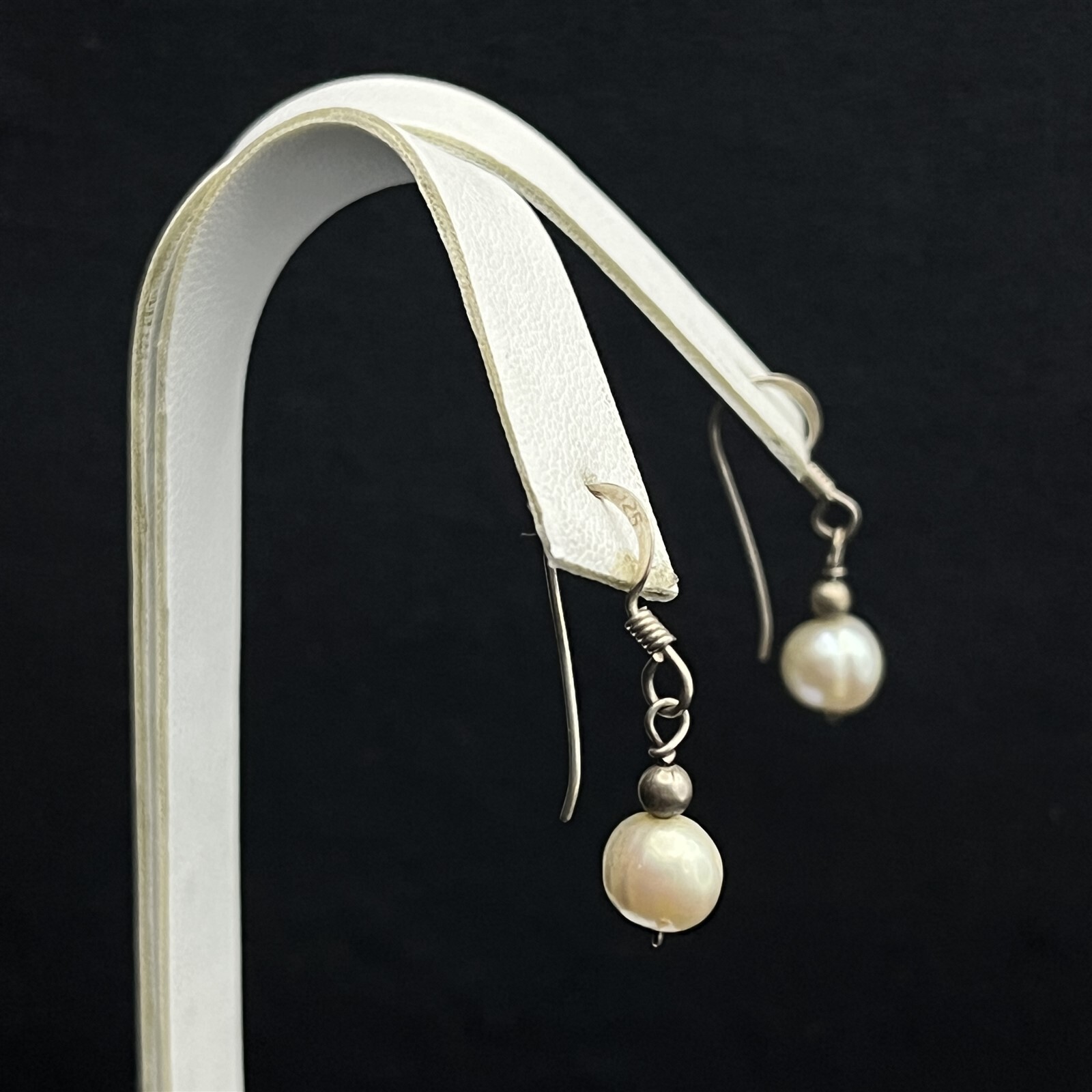 Classic Freshwater Pearl Sterling Silver Beaded Dangle Drop Earrings