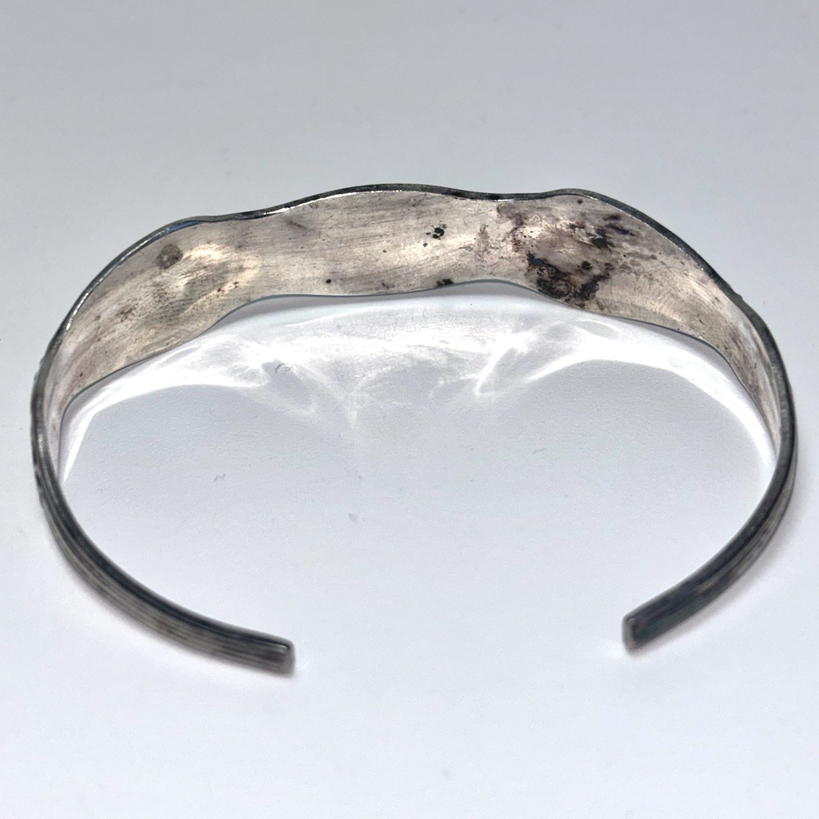 Vintage WM A Rogers Oneida Silver Plated Spoon Cuff Floral Bracelet Adjustable