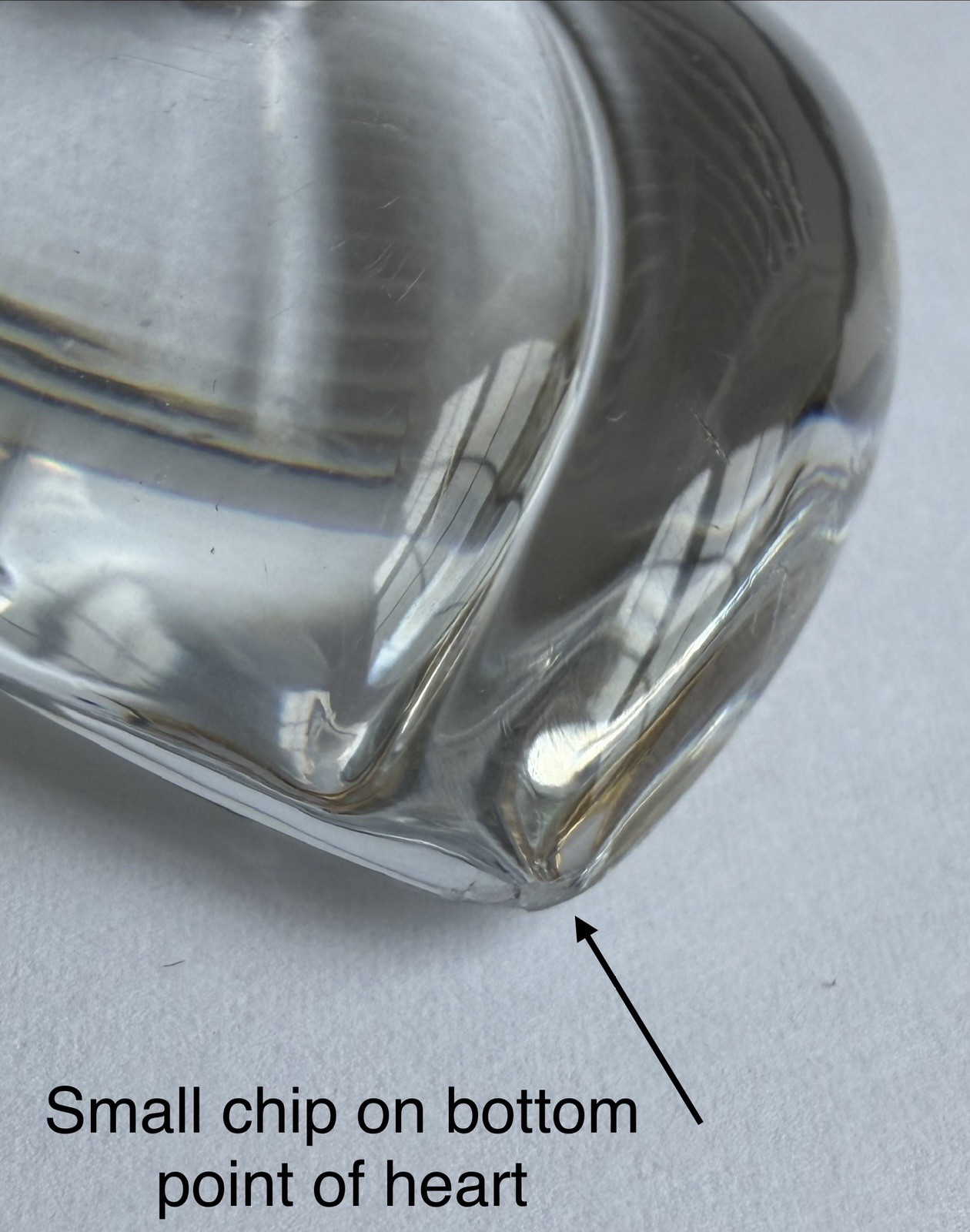 Baccarat Clear Puffy Crystal Heart Wave Pendant Necklace