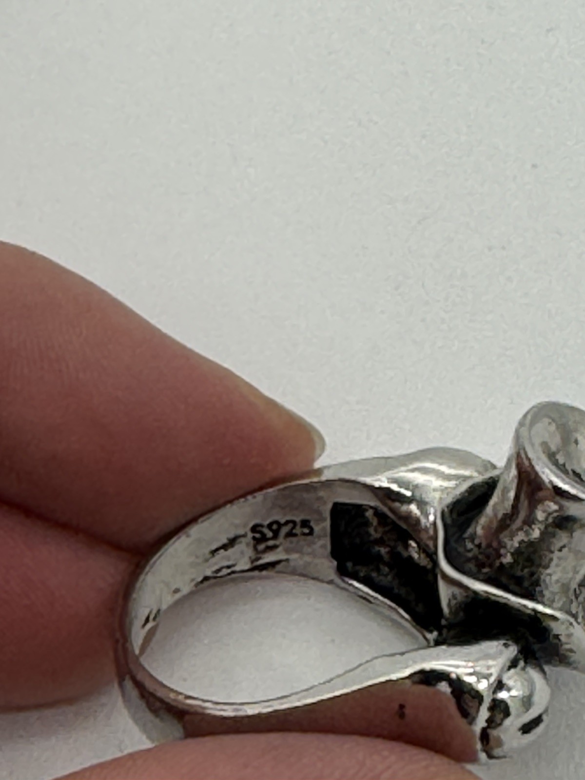Vintage Funky Sterling Silver Steampunk Frog & Top Hat Ring Size 10-10.25