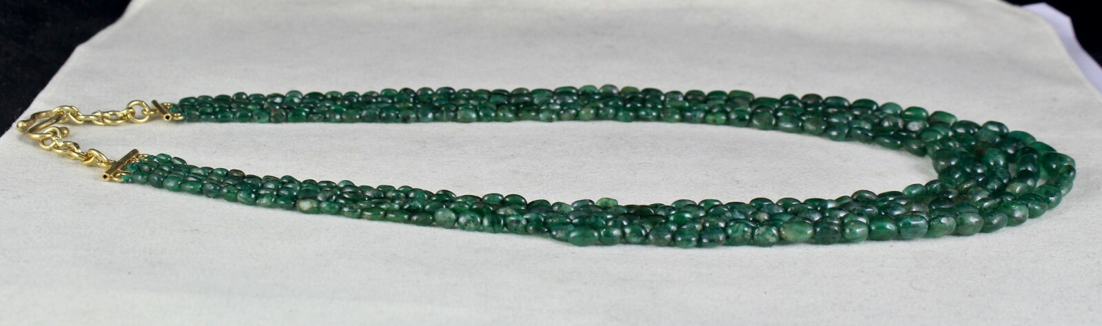 Certified Vintage Natural Emerald 308ct Beads Nugget Gemstone Necklace Women’s
