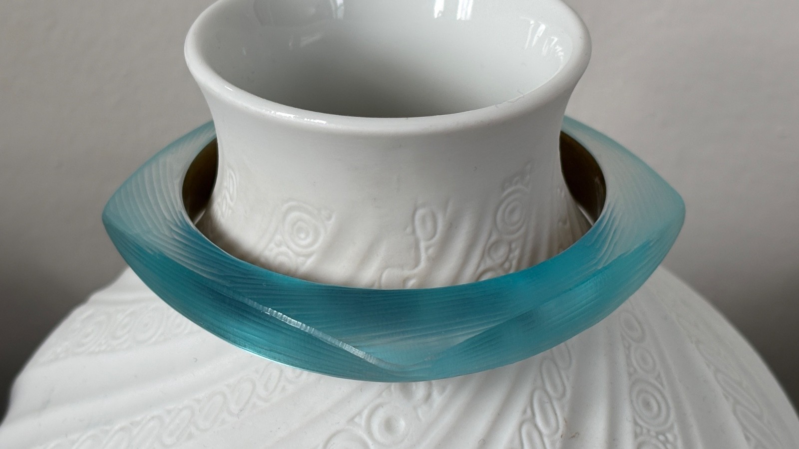 Alexis Bittar Bangle Bracelet Lucite Aqua Light Blue Translucent Vintage