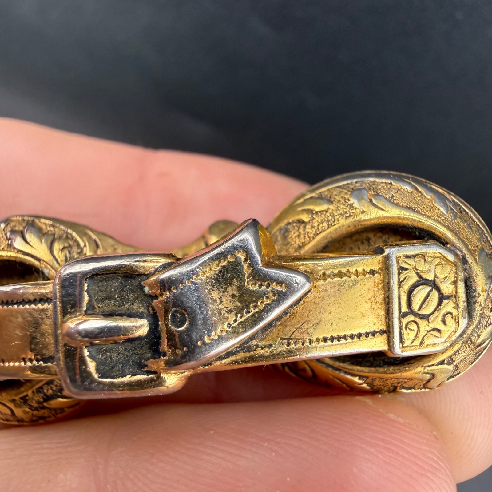 Vintage Gold Filled Brooch Victorian Revival Buckle