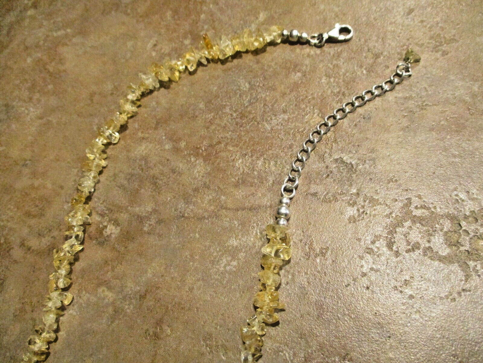 17″- 18″ FINE Vintage Southwestern Design Sterling Silver CITRINE Cross Necklace