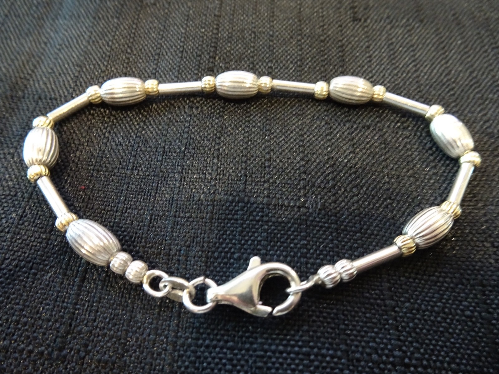 # 716-VINTAGE STERLING SILVER BEADED BRACELET-925-VERY DIFFERENT