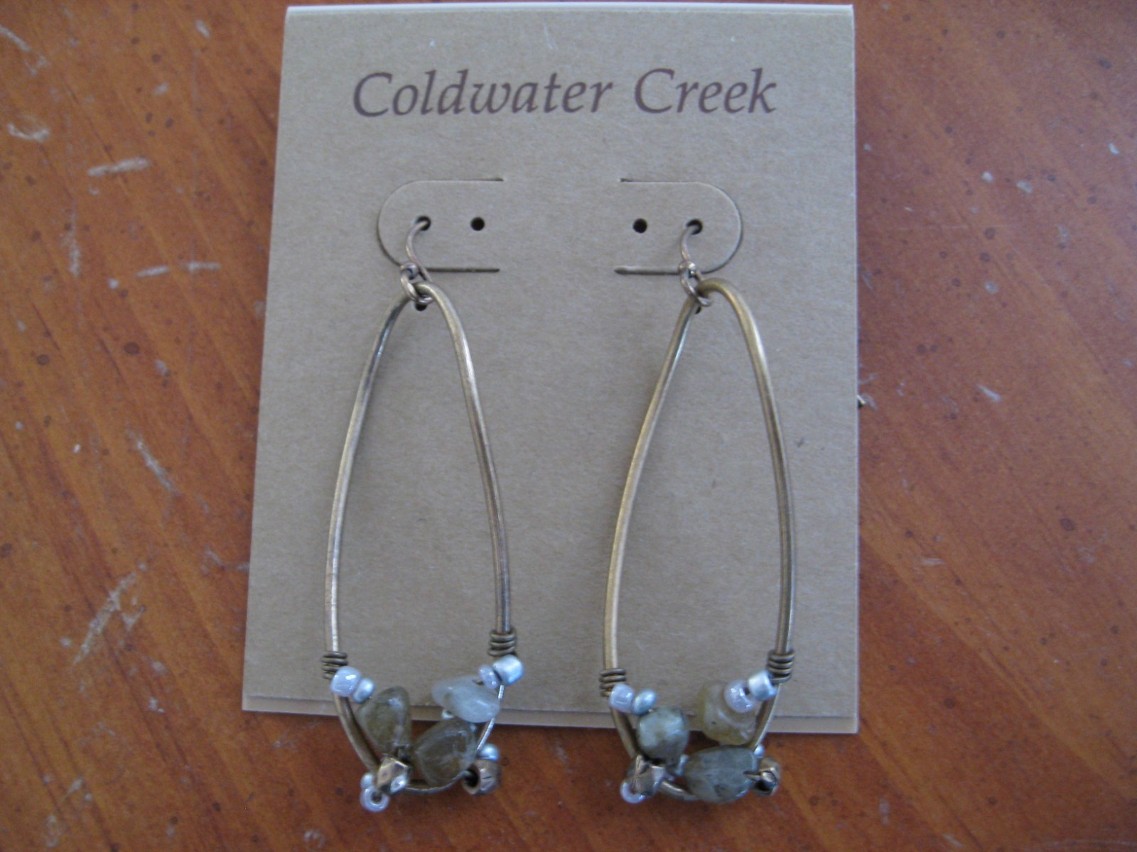 Vintage Coldwater Creek Jewelry Pierced Earrings Oval Loops & Beads