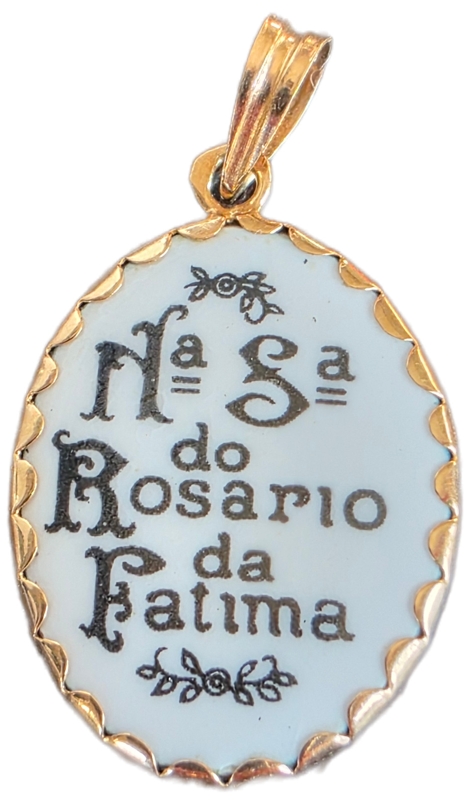Antique Enameled Gold Medal Virgin Mary Madonna Pendant – 18K Gold