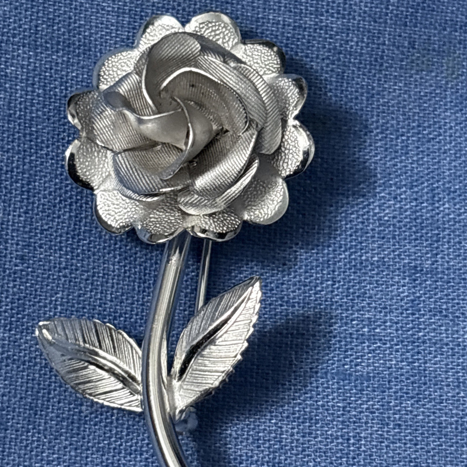 Vintage Sterling Silver AC Necklace Earring Brooch Set Flowers Dimi Parur Sign