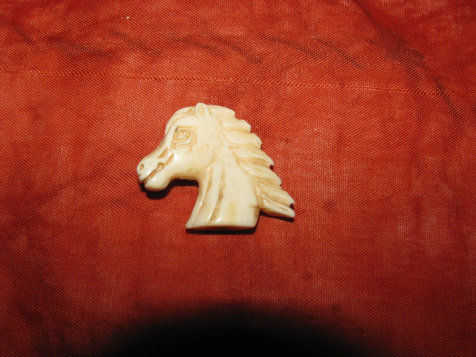 Ivory Colored Carved Horse Head Bead/Pendant 1-1/4″ L by 1-1/2″ Across