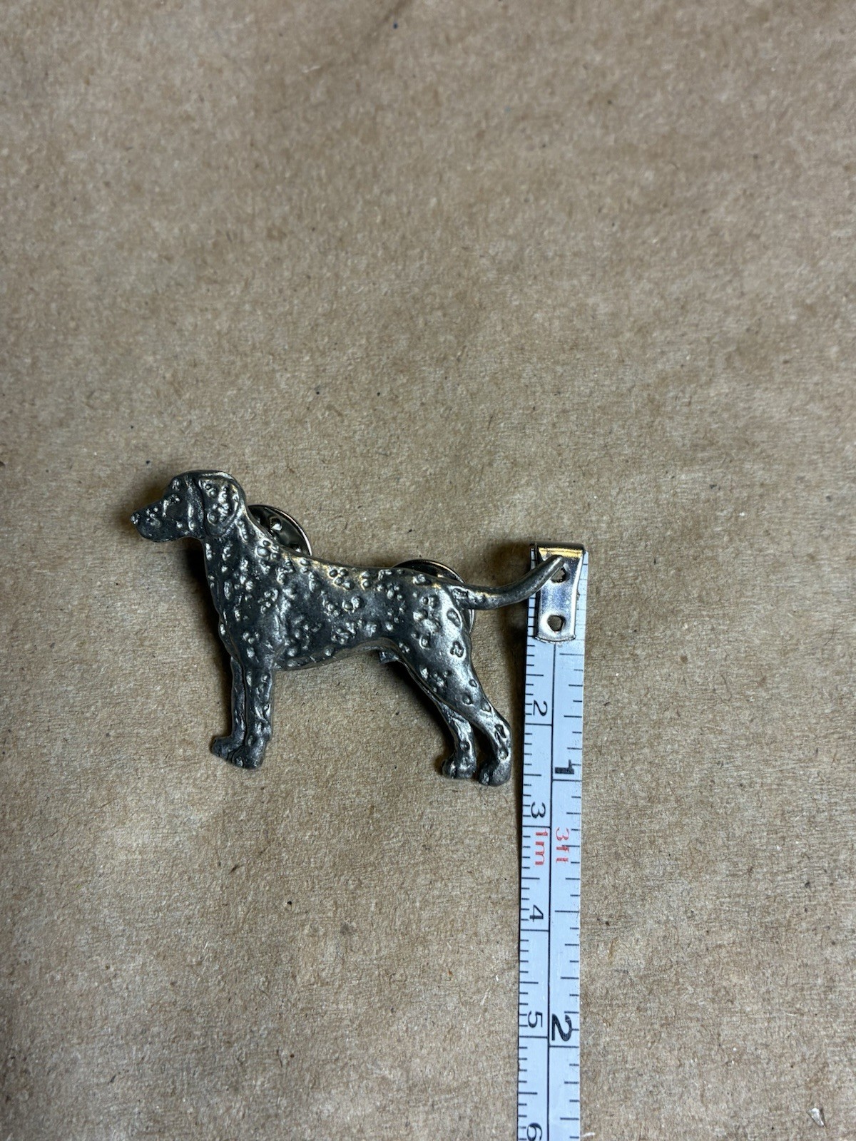 Vintage GG Harris Fine Pewter Dalmatian Dog Lapel Pin 2″x1″