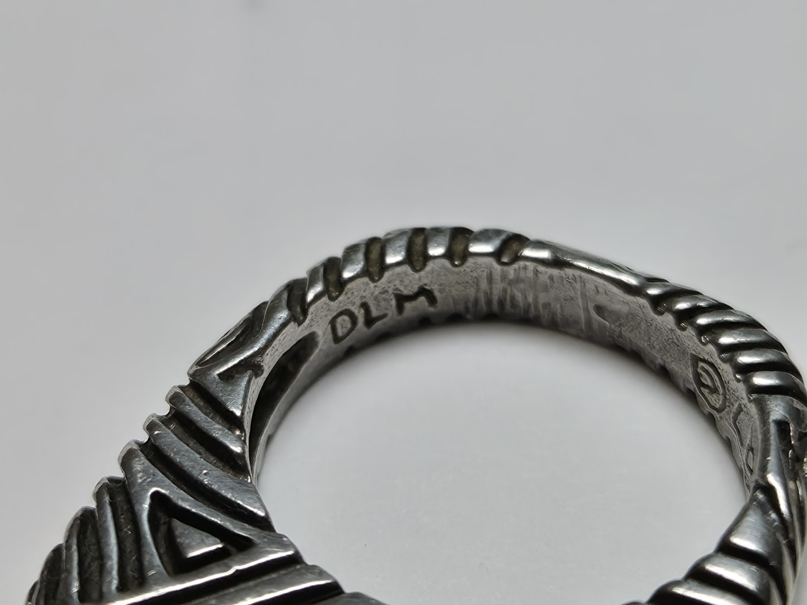 Vintage 1997 Dian Malouf .925 Sterling Silver Geometric Ring Size 6.25