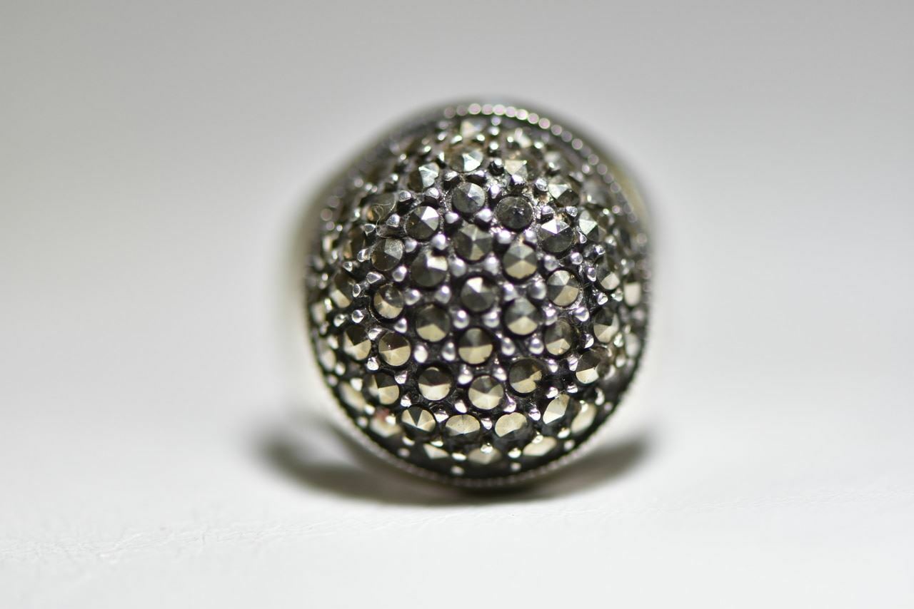 Dome Marcasite ring Art Deco Boho influences women Size 5.75
