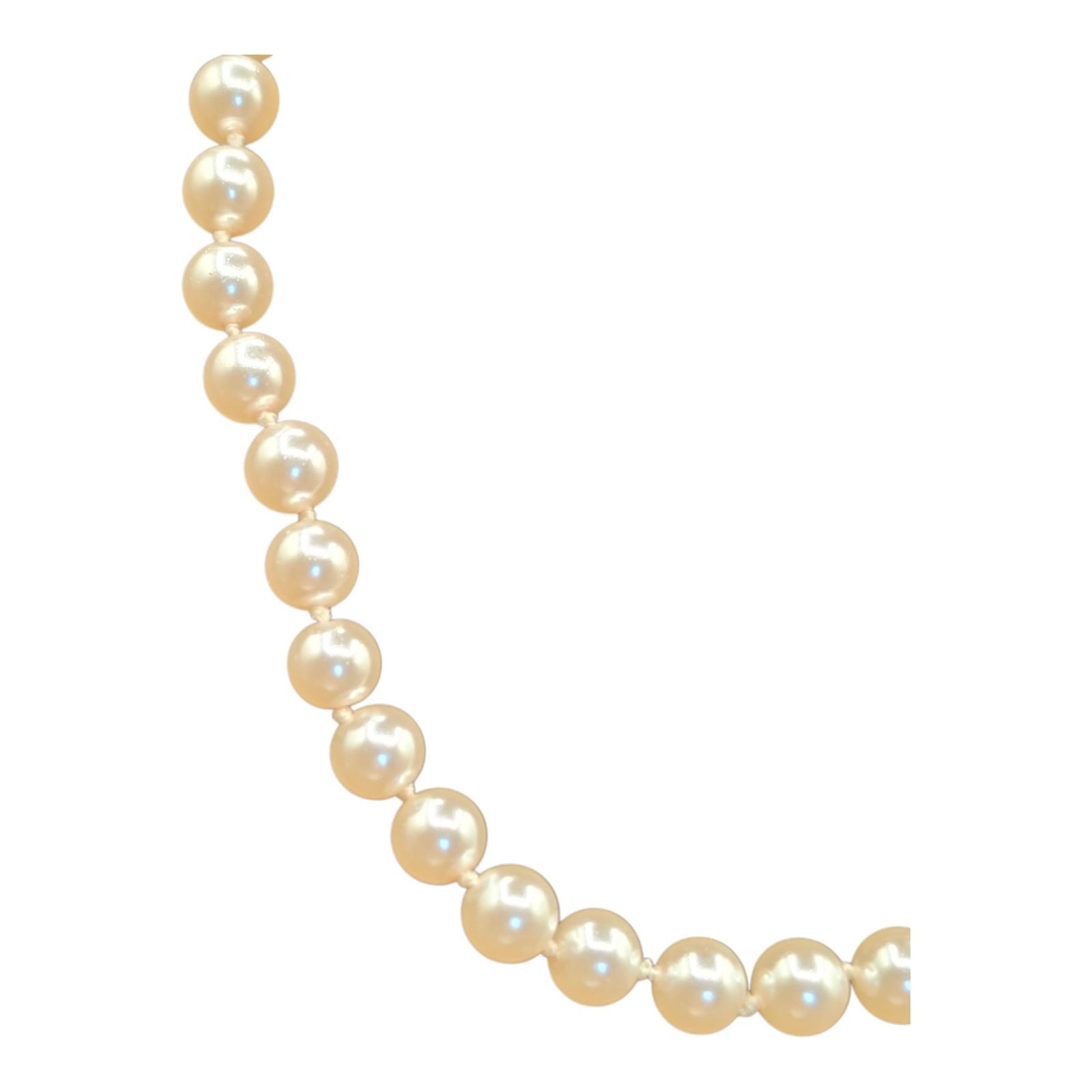 Vintage Hand-Knotted Glass Faux Pearl Choker Necklace Fish Hook Clasp 16 Inches
