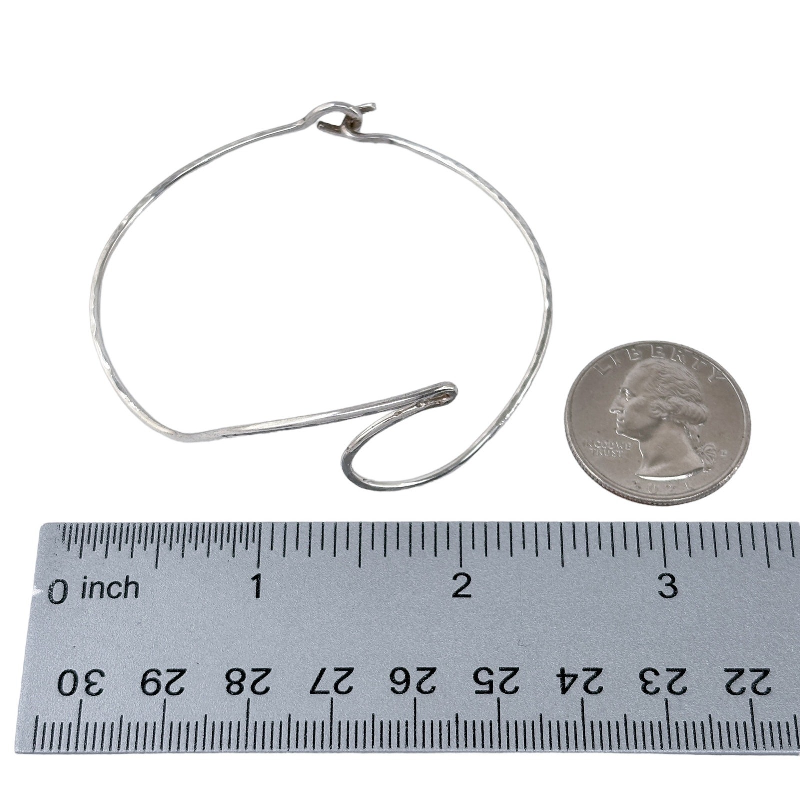 Vintage Wave Wire Bangle Bracelet | Sterling Silver 925 | 7″