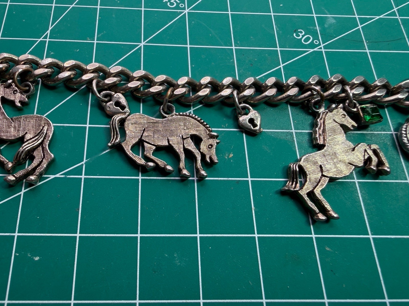 VTG Charm Bracelet Equestrian Lovers Horse One Lame