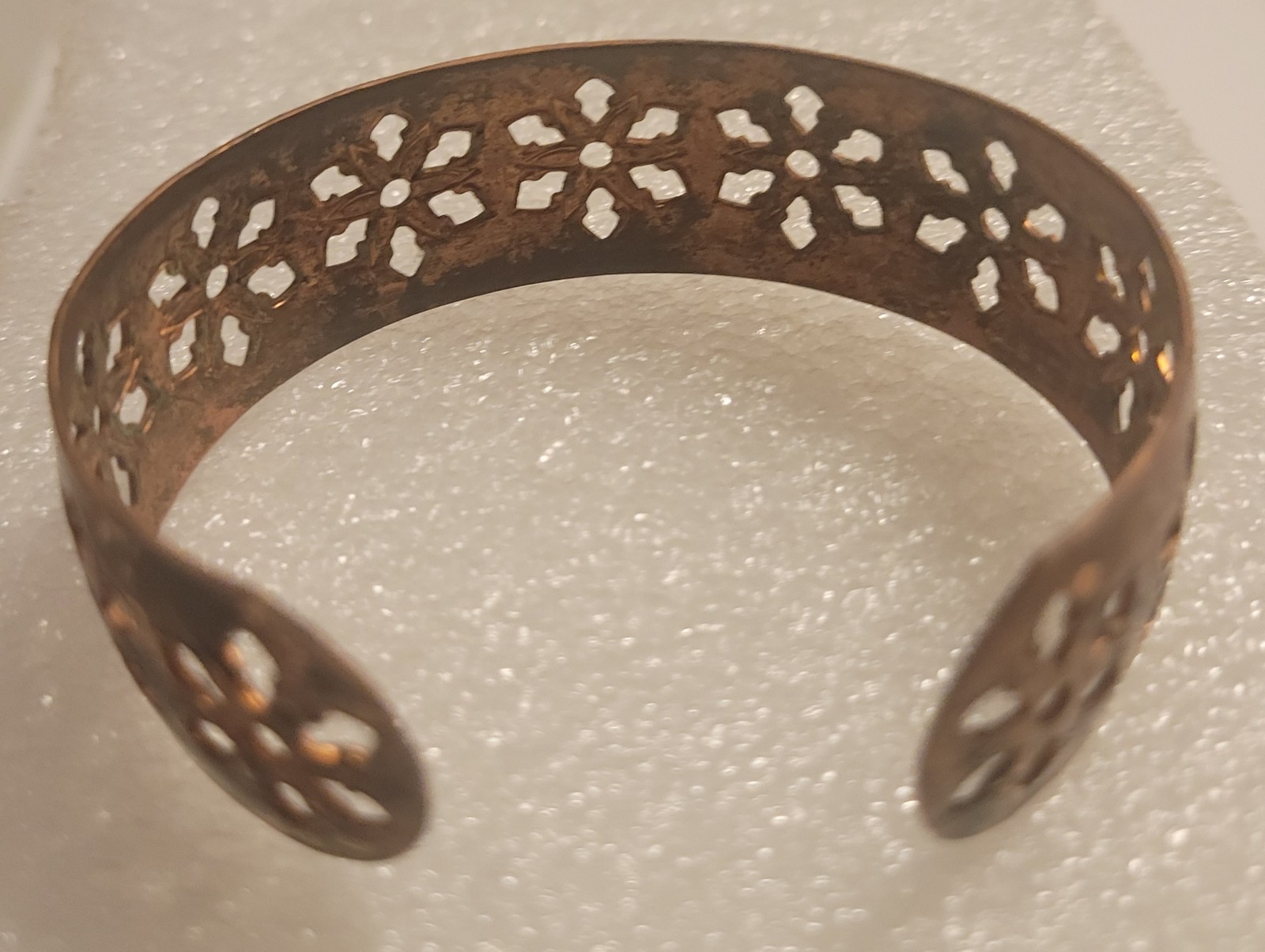 VINTAGE 3 Copper Bangle Bracelet 7 1/2″ To 8″ 3/4″ 1/4″ 1/5″ Wide Twist Floral