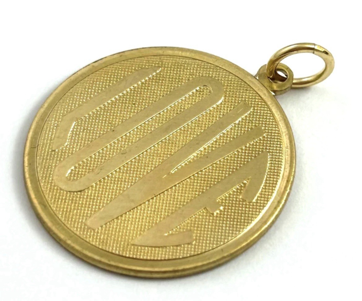 Vintage Charm LOVE Medallion Pendant Brass Metal Jewelry Gift For Women