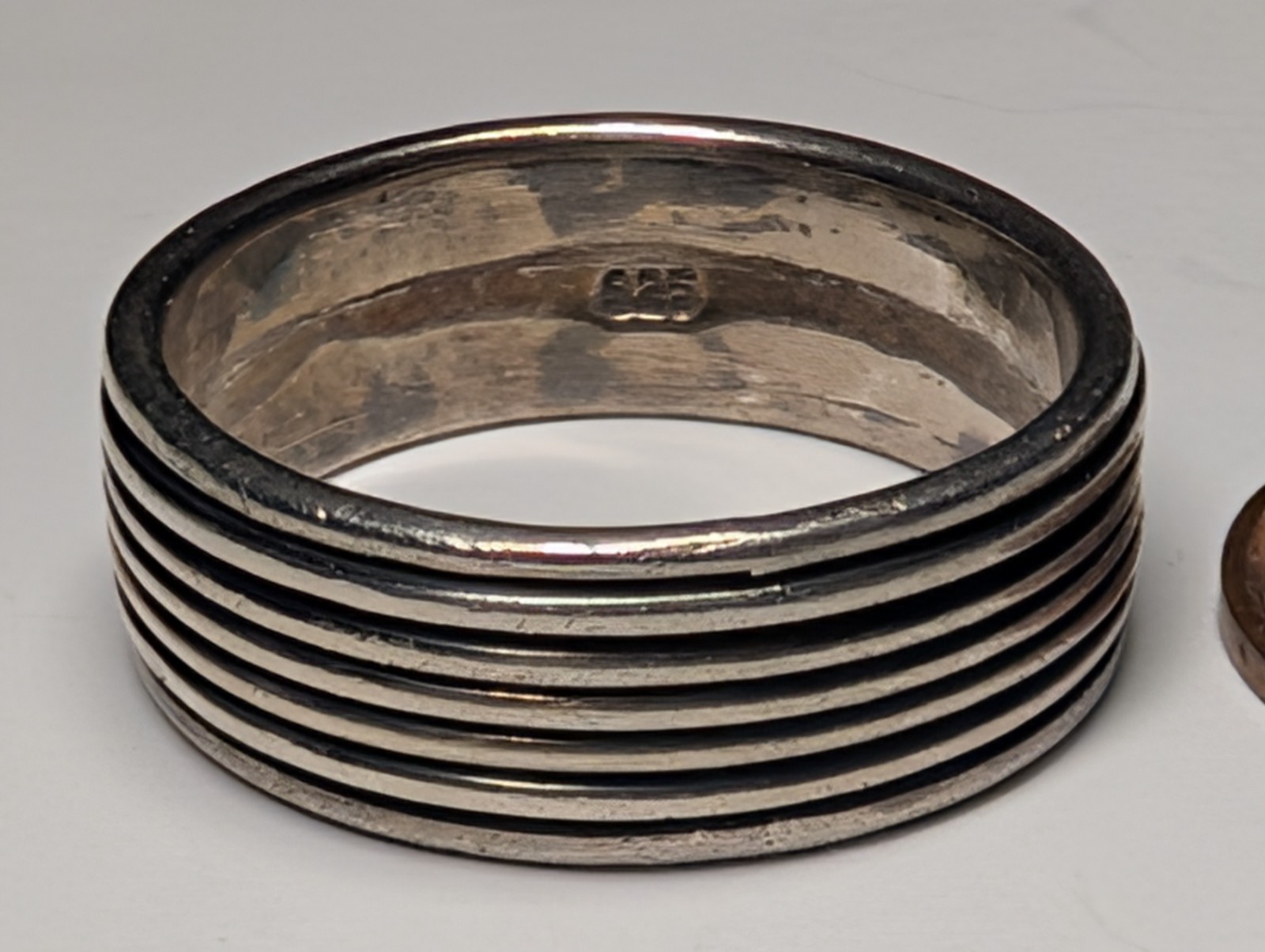 VINTAGE STERLING SILVER BAND RING ABOUT SIZE 12 1/4