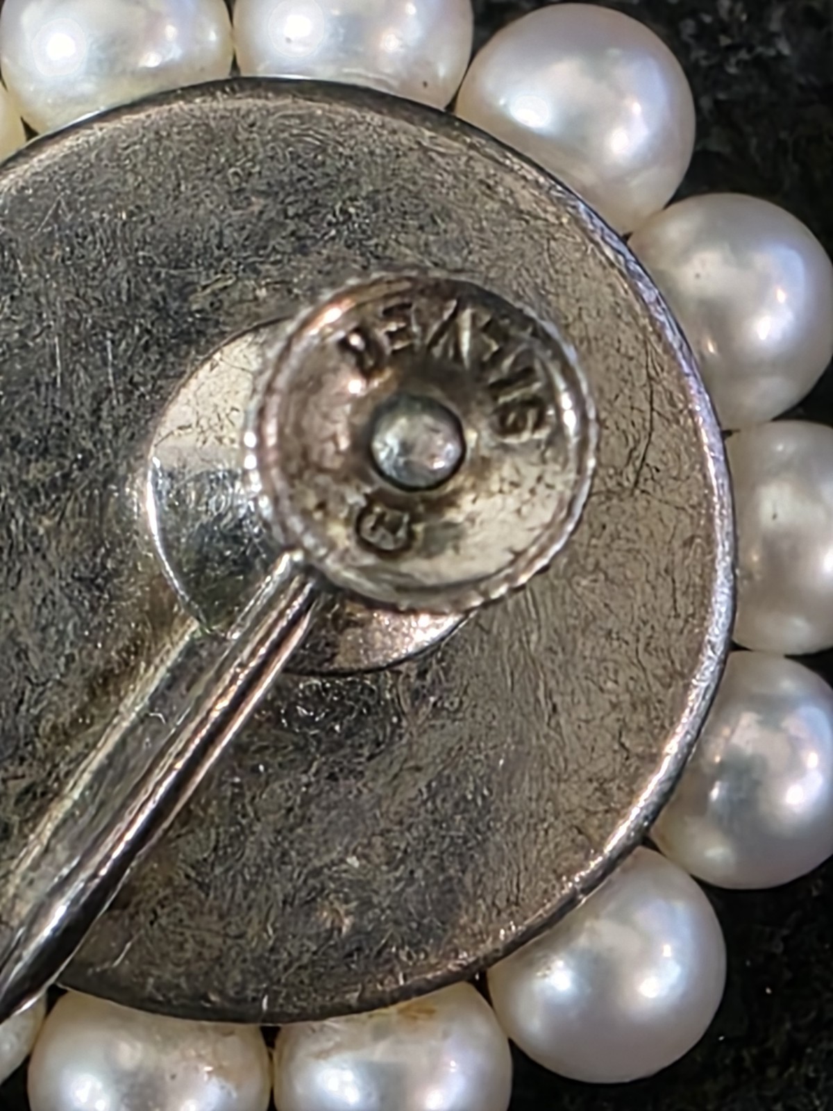 Vtg 1950s Mikimoto 38 Pearl W/ Silver Screw Back Earrings