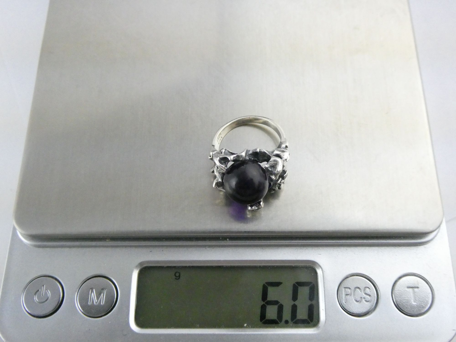 Neils Erik NE From Denmark Sterling Silver Amethyst Modernist Ring Size 3.75 6g