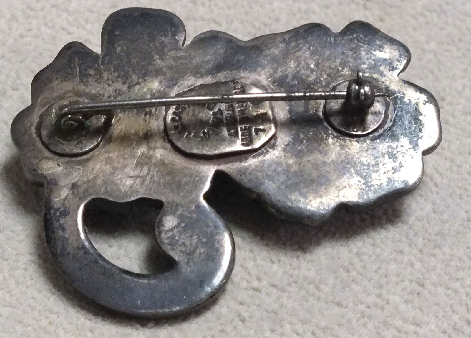 Extremely Rare Los Castillo Taxco Mexico Pre-1948 Sterling Pin/Brooch Amethysts