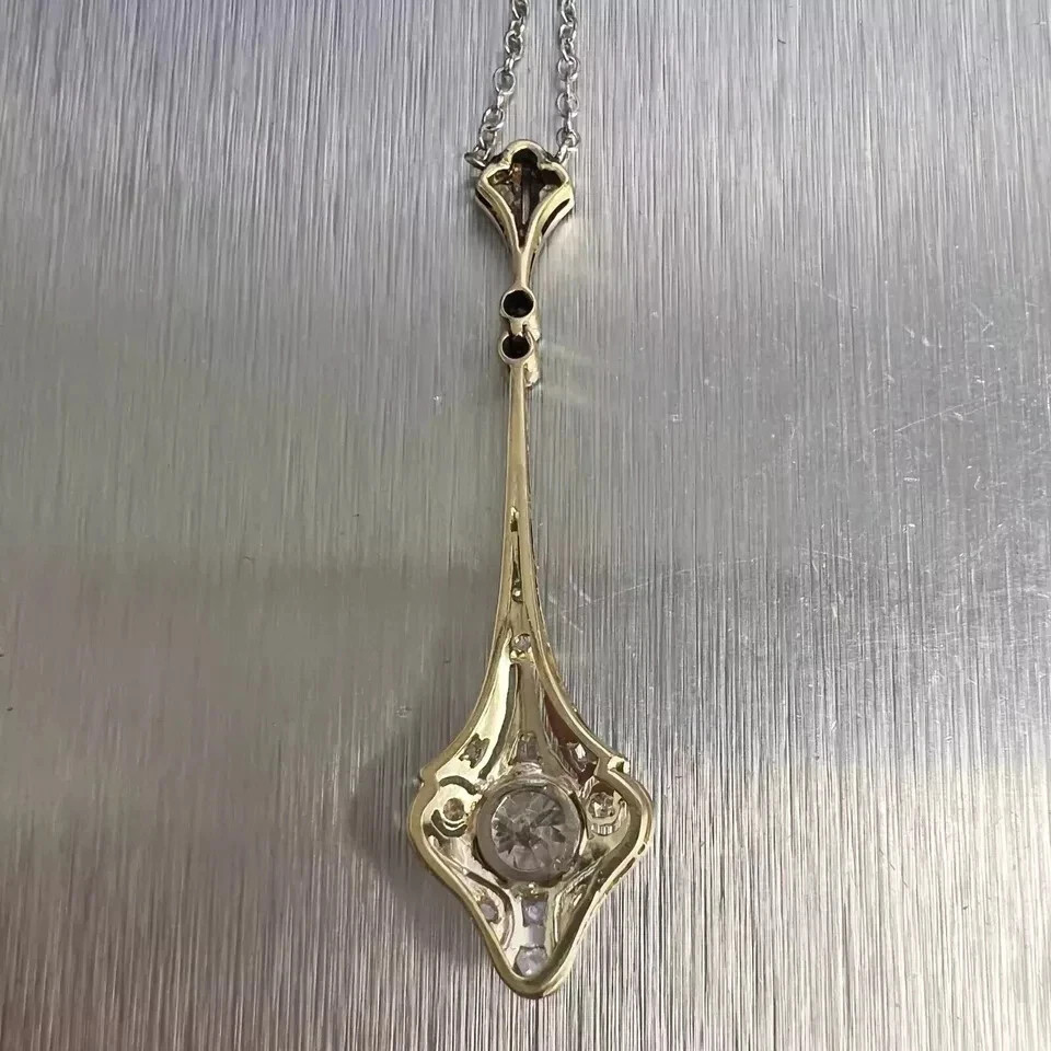 2Ct Art Deco Style Lab Created Diamond Anniversary 14K White Gold Finish Pendant