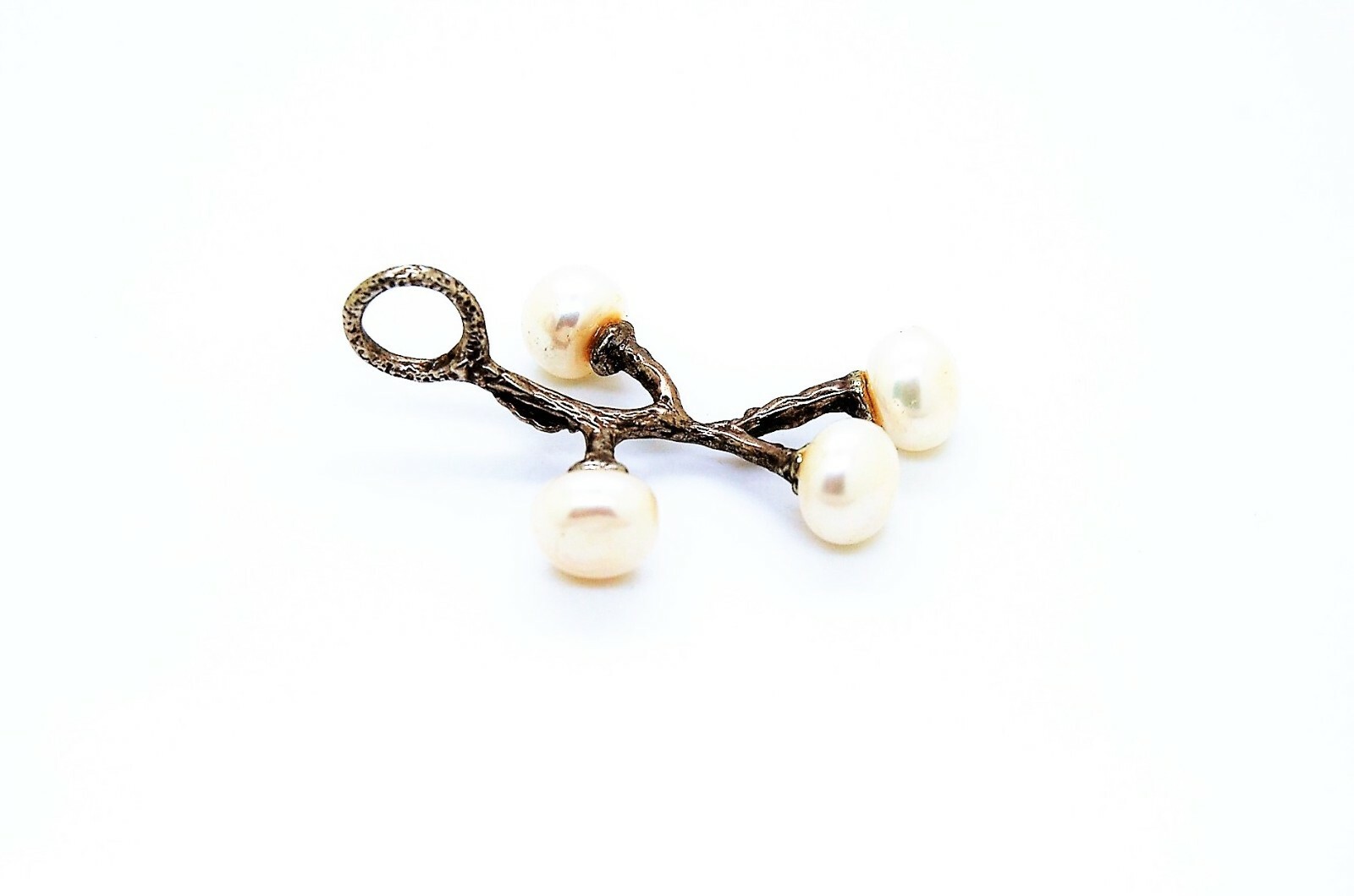 VINTAGE 925 STERLING SILVER JZ PEARL PENDANT