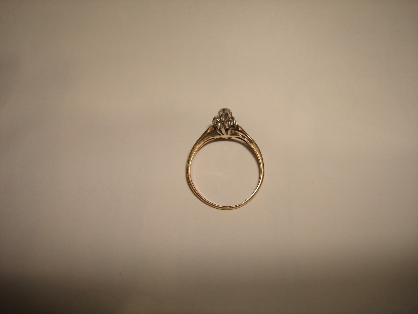 Vtg TG 14k Yellow Gold Diamond ( One Stone Missing ) Ring 6.75 For Repair As Is