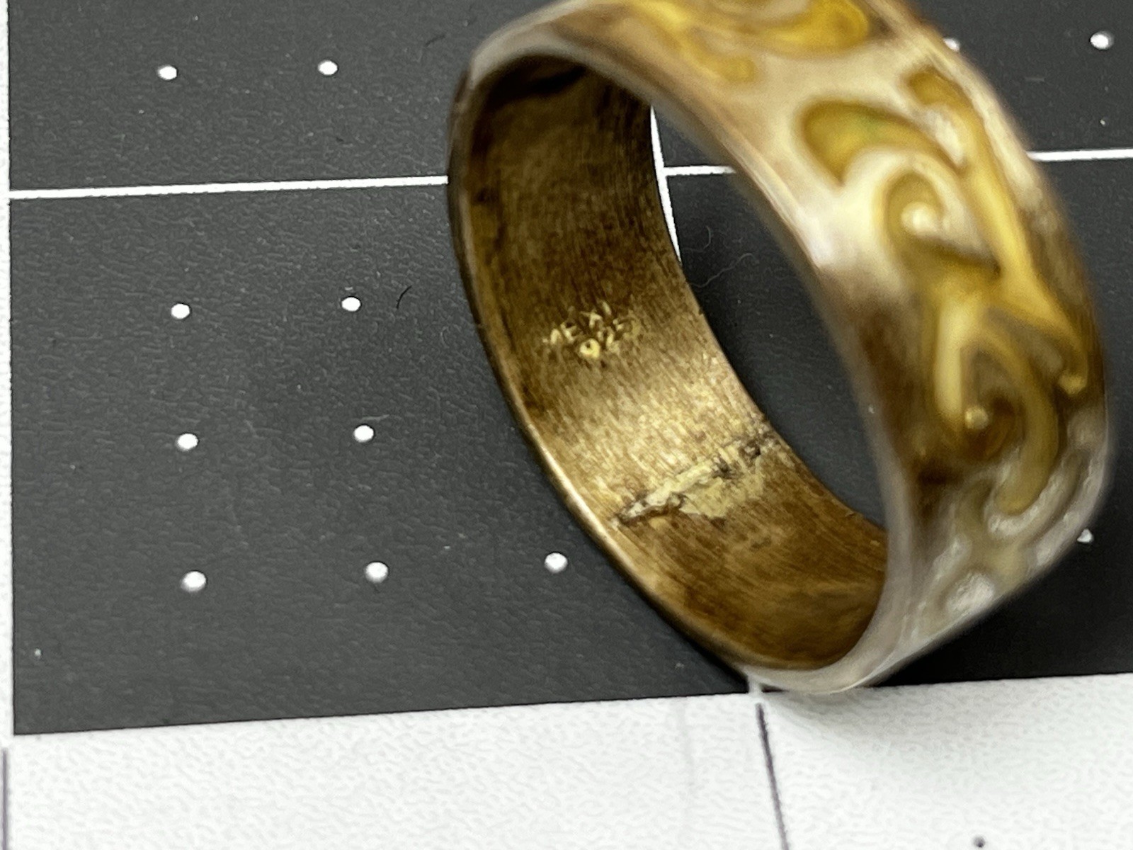 Sterling Silver Scroll Ring Band Mexico 925 Inlay Pattern Size 11.5 Swirl Wave