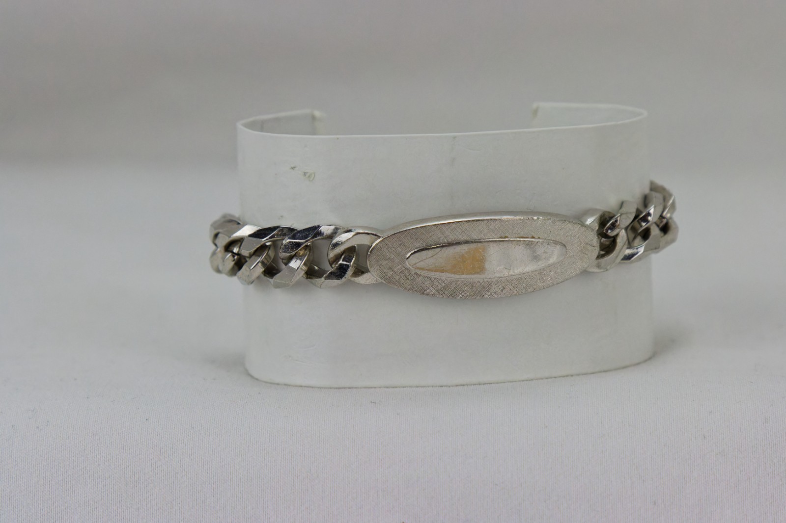 Swank Vintage Silver Tone Chunk-Chain Bracelet, 4gr