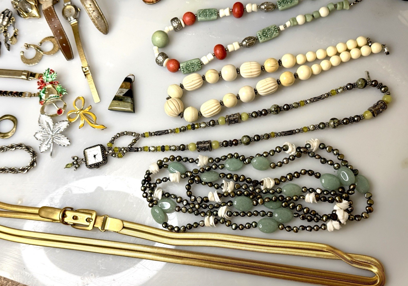 LARGE LOT Vtg Jewelry Brooch Bracelet Ring Earrings Necklace Pendant Cufflinks