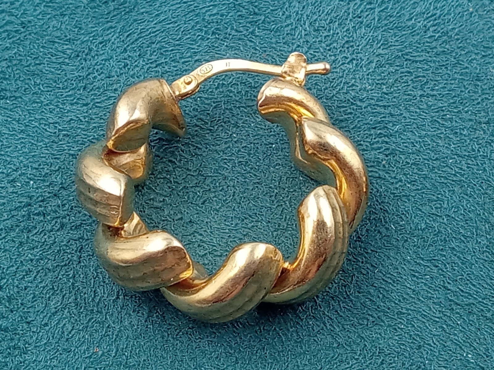 Designer ITAOR Sterling Silver & Gold Wash Earrings: About 1″ in Diameter