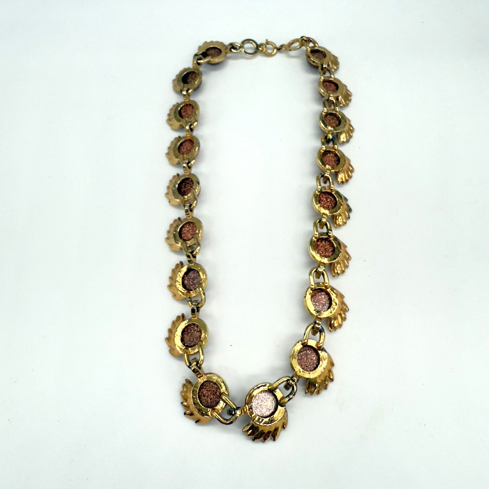 Vintage Goldstone Necklace Gold Tone 17.5 Inches
