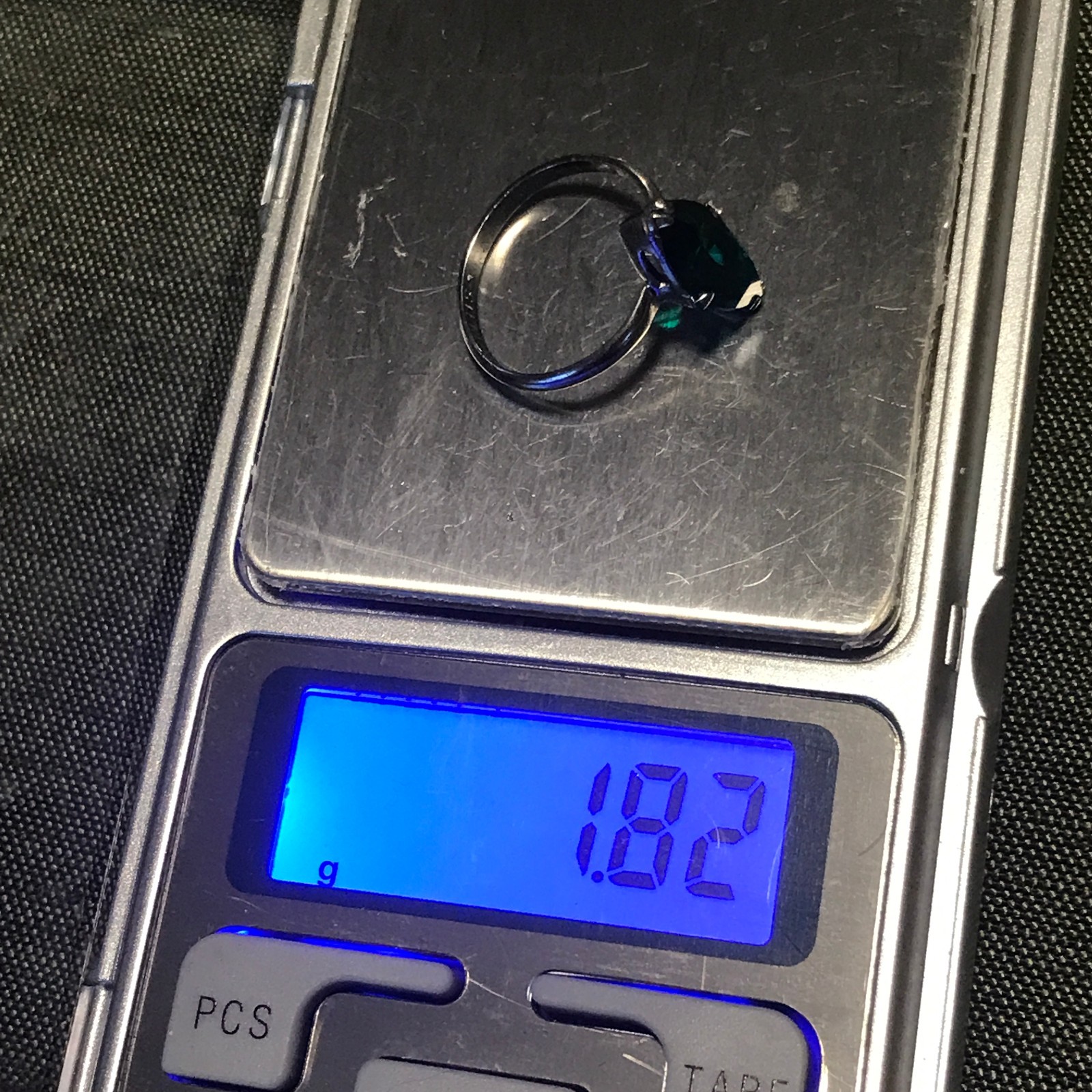 Vintage Stamped Sterling Silver & Sim. Emerald Ring Sz 6.5 Vargas May Birthstone
