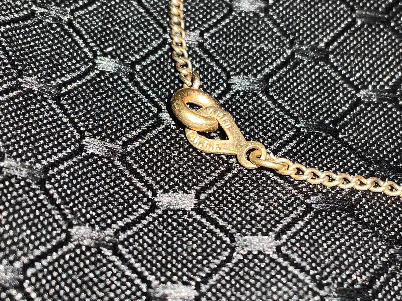 Vtg. 1950’s AMCO 14k Gold Filled Necklace (15”),And Goldstone Pendant (unmarked)