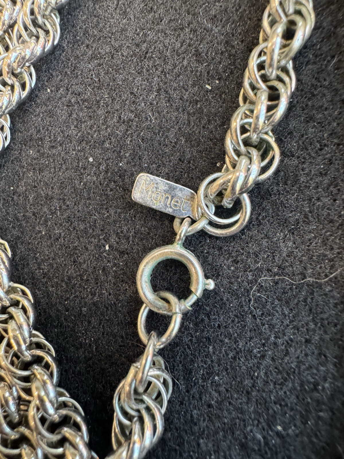 Vintage Silver Tone Monet 56” Chain Necklace